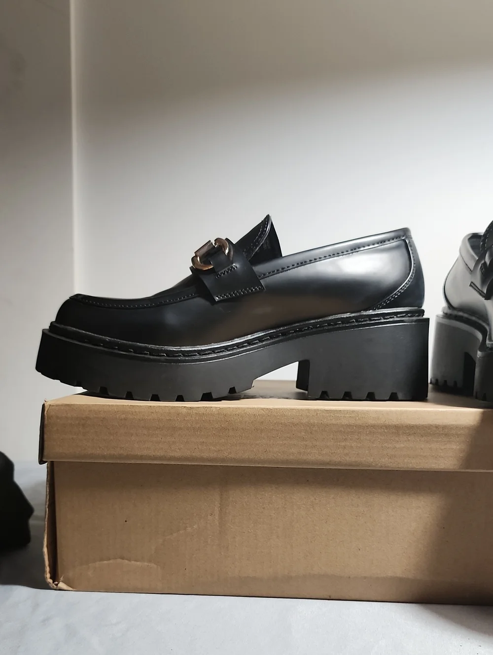 Steve Madden Approach Black Platform Bit Loafers - Size 8